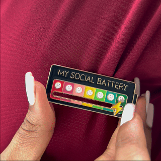 My Social Battery — Interactive Sliding Enamel Pin🔋