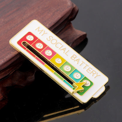 My Social Battery — Interactive Sliding Enamel Pin🔋